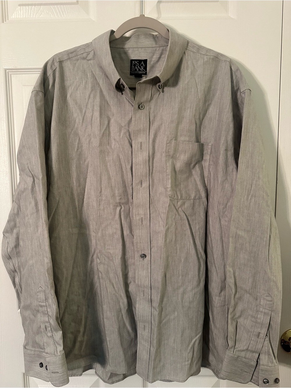 Jos. A. Bank Light Gray Button-Front Dress Shirt